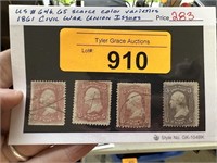 #64B 65 1861 CIVIL WAR UNION ISSUE STAMPS