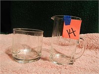 4" T Pitcher & 3" Glass Etched Glass