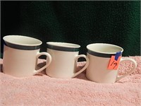 3ct White & Green Coffee Cups