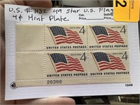 #1132 49 STAR US FLAG 4C MINT PLATE STAMP BLOCK