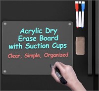 LOOVELO ACRYLIC DRY ERASE BOARD WITH SUCTION C