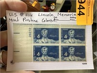 #1116 STAMP BLOCK LINCOLN MEMORIAL PRISTINE