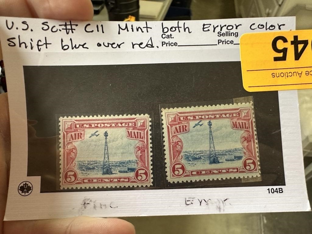 #C11 MINT BOTH ERROR COLOR SHIFT BLUE OVER RED