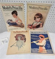 4 modern priscilla magazines 1924,22,21
