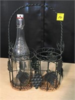 Wire Bottle Holder 15" Tall with bottle