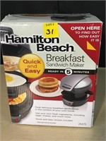 Hamilton Beach Breakfast Sandwich Maker New