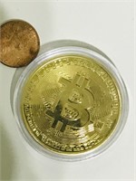 Golden bitcoin metal