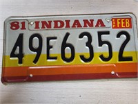 Indiana 81 license plate