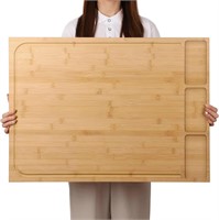 30 x 21 in Extra Large Bamboo Cutting Board and St