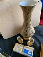 GOLD VASE AND MISC LOT