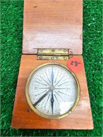 Vintage Compass Wood Case Resale $28