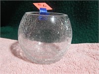 3" Cracked Glass Candle Holder