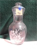8" Glass Bottle w/ Flower