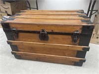 Antique Wood / Metal Trunk, 34x19x21.5 " Tall