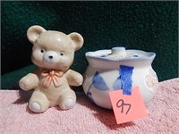 Ceramic Bear & Potpourri Jar