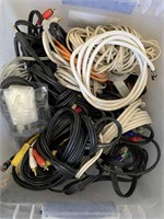 PLASTIC CONTAINER OF CORDS AND PLUGS