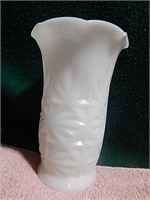 White Embossed Vase 6"