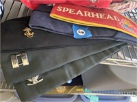 5 MILITARY VETRANS CAPS HATS SPEARHEAD WITH PINS