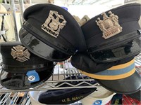 4 POLICE FIRE UNIFORM HATS