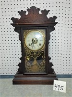 oak kitchen clock w/fancy pendulum