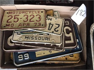Flat of Vintage License Plates