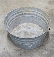 12gal Galvanized Metal Wash Tub Round