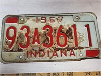 Indiana 1967 license plate