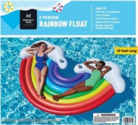 HUGE 2 Person Rainbow Float wHeadrest & CupHolders
