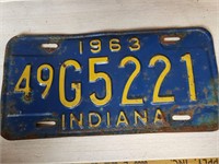 Indiana 1963 license plate
