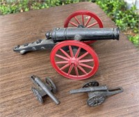 Cast Iron Cannon & 2 Mini Cannons