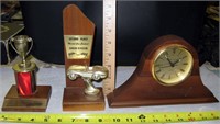 Vtg Trophies & Stuart Austin Clock