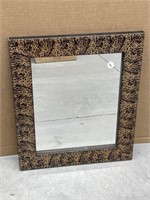 Leopard Print Framed Mirror, 18x15 "