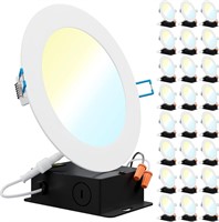 $111  Sunco 24 Pack 6 Inch LED Lights CCT, Dimmabl