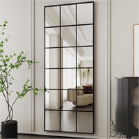 $160  24x36 Rectangular Floor Mirror, Black