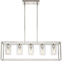 $130  36 Inch Brushed Nickel 5 Light Pendant