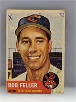 1953 Topps #54 Bob Feller Indians HOF with X