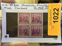 #836 STAMP BLOCK SWEDISH PINNISH 1938