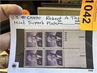 CM470 STAMP BLOCK ROBERT A TAFT SUPERB