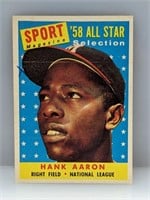 1958 Topps #488 Hank Aaron All Star Braves HOF W X