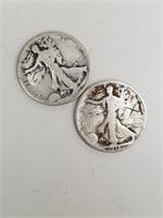 Two Silver Liberty Half Dollars, 1923 and 1918