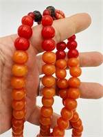 baklite red and orange  necklace