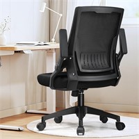 COMHOMA Ergonomic Chair, Flip-Up Arms, Black