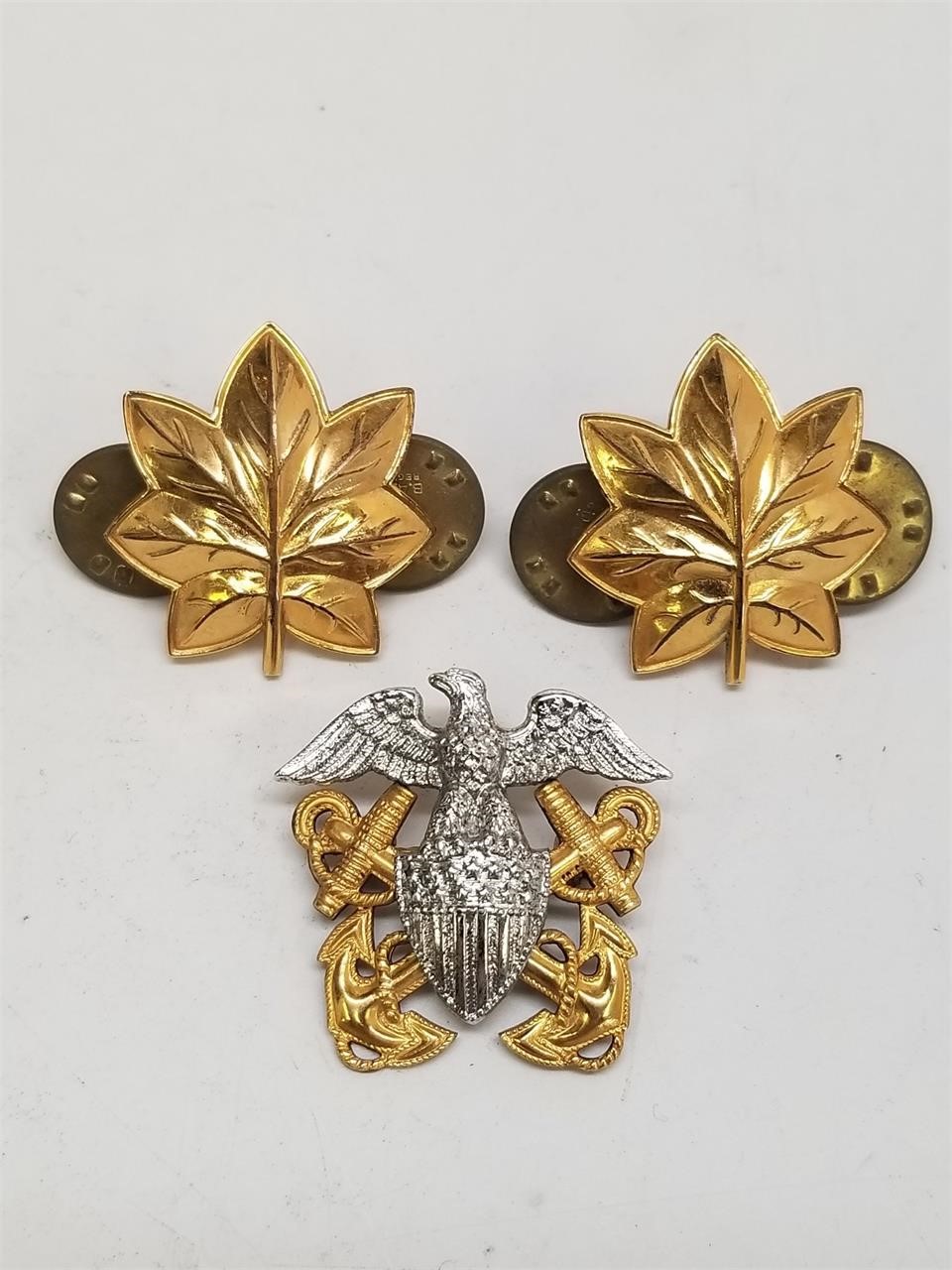 Three Gold Filled Military Pins