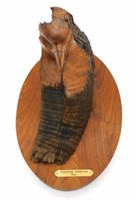"Vanishing American" Branch Carved Eagle Bust.