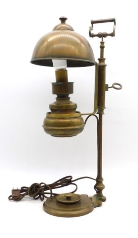 Copper Clad Student Desk Oil Lamp.