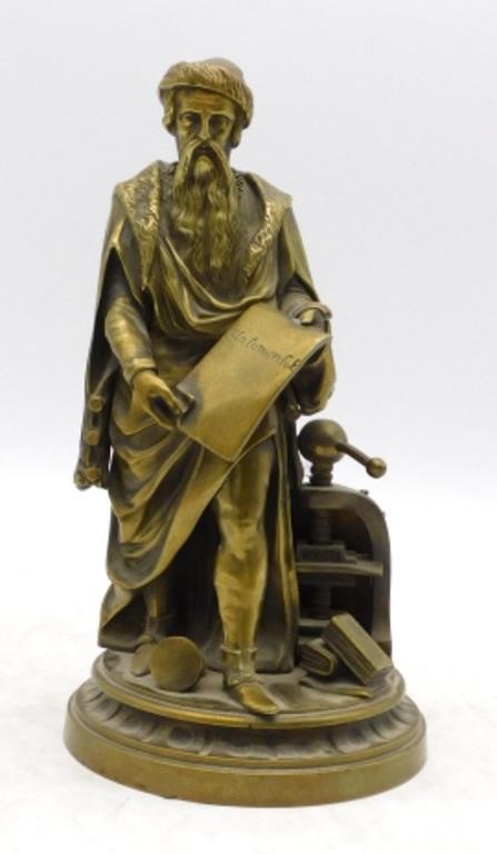 After David d'Angers "Johannes Gutenberg" Bronze.