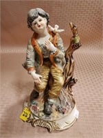 9" Italian Capodimonte Porcelain Boy Statue
