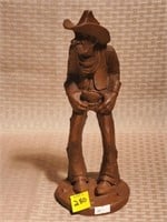 Red Mill Cowboy Handcrafted Statue