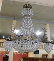 Stag Head Beaded Crystal Chandelier.