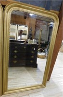 Louis Philippe Style Gilt Framed Beveled Mirror.